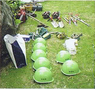 安全な作業を行うための備品など